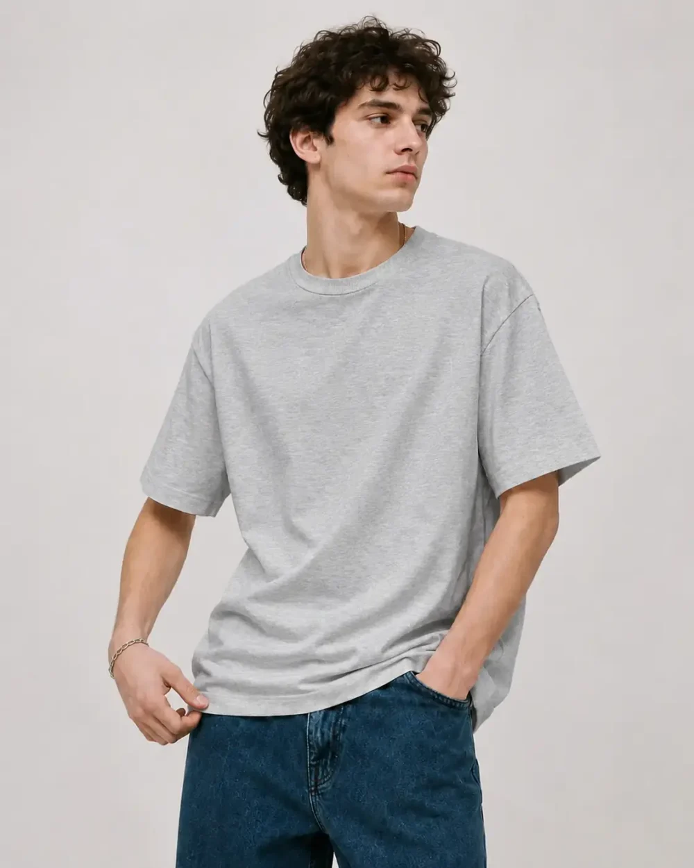 Heavyweight Box Crew2 heather gray