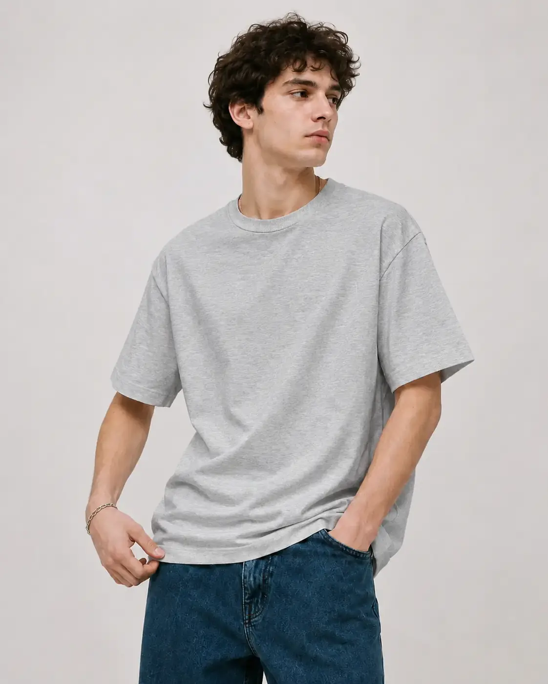 Heavyweight Box Crew2 heather gray