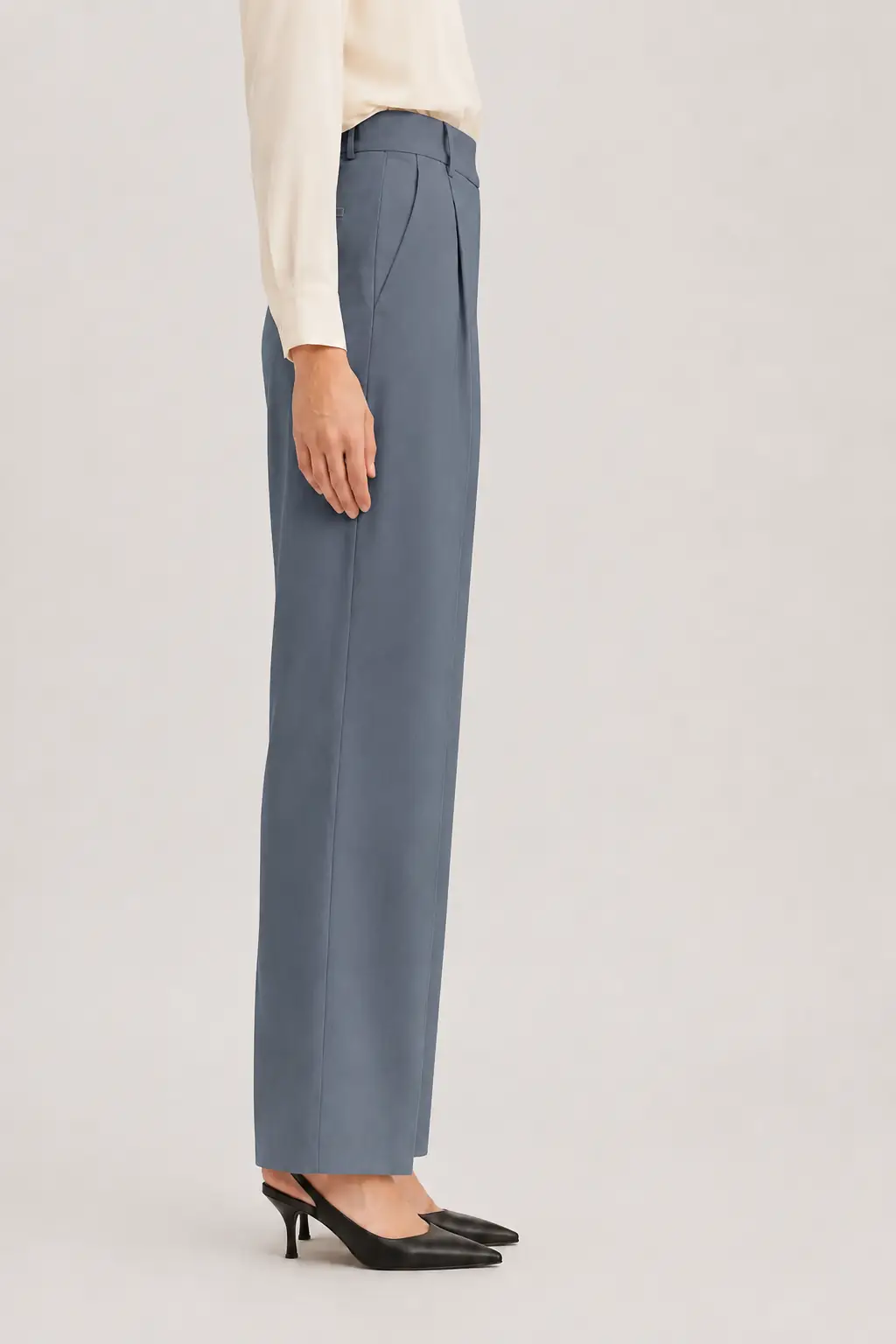 Paloma Draped Trousers slate blue 2