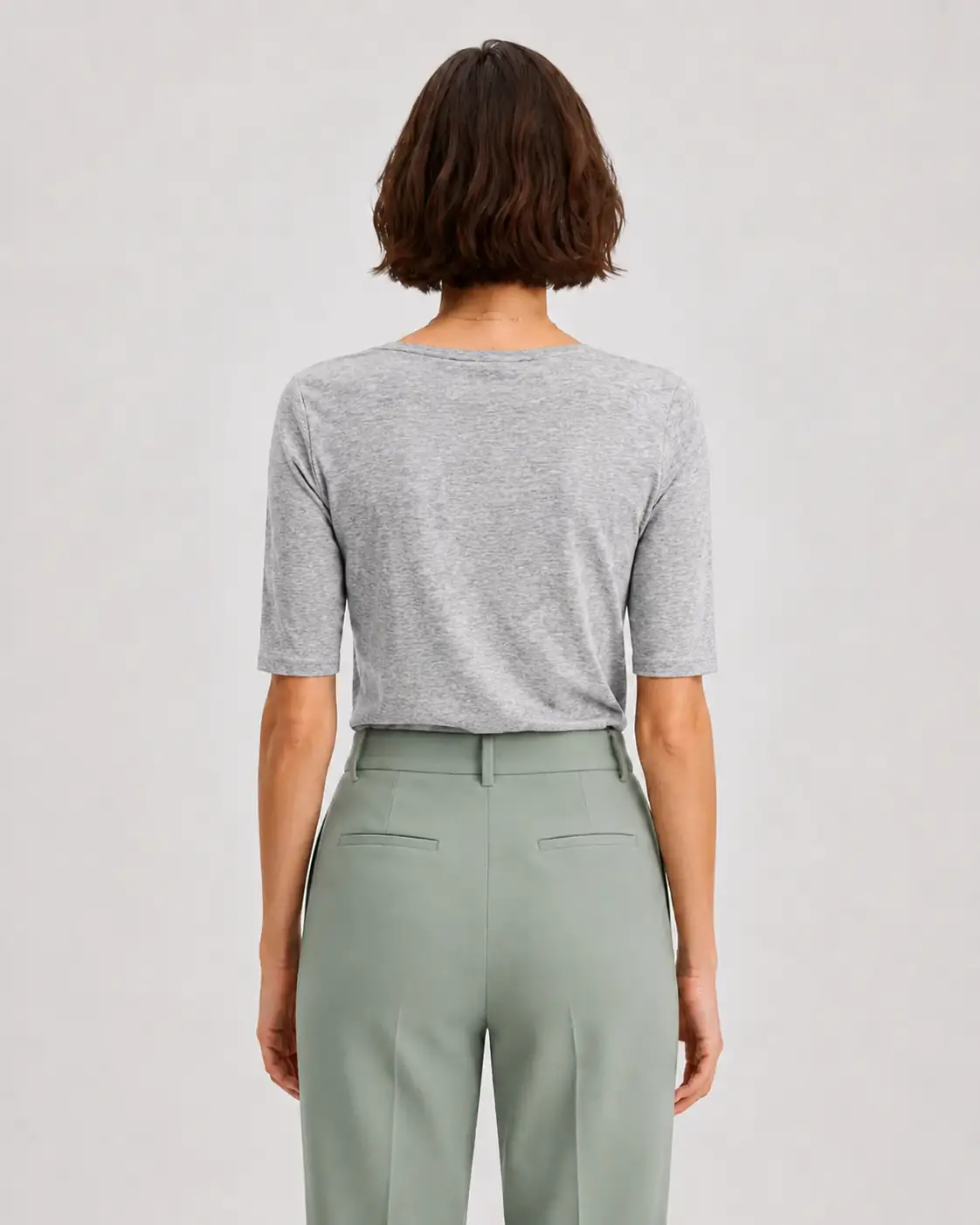 Slim Stretch Scoop Top heather gray (3)